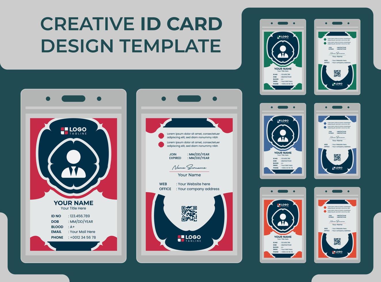 creatief modern uniek ID kaart kaart ontwerp sjabloon vector