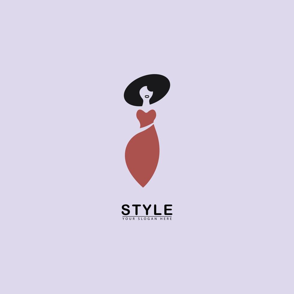 vector stijl vrouw logo icoon