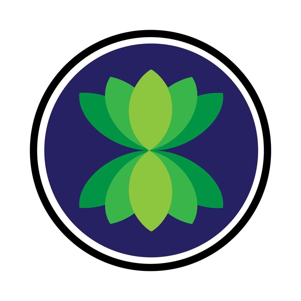 lotus bloem ini cirkel icoon logo vector