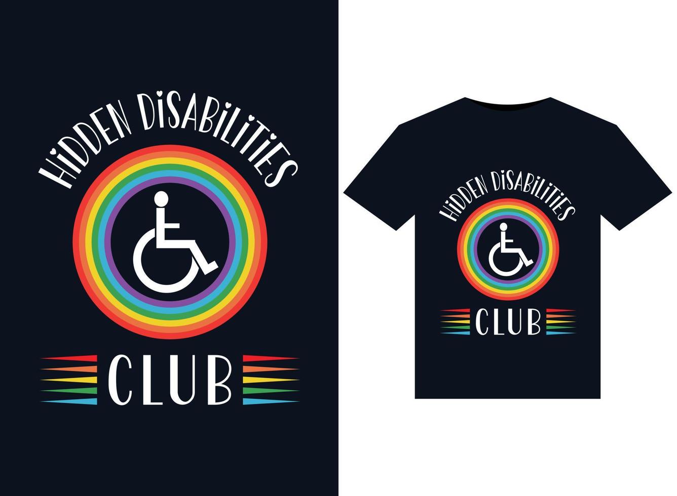 verborgen handicaps club illustraties voor drukklare t-shirts ontwerp vector