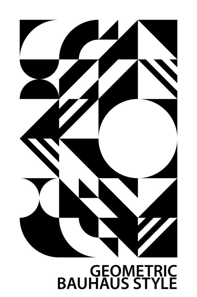 zwart wit abstract patroon achtergrond bauhaus stijl vector