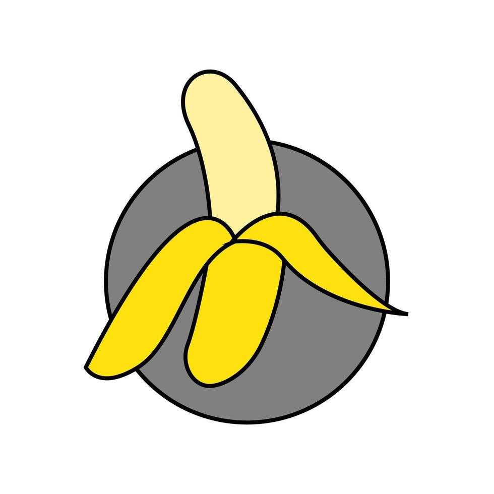 lustratie van geel banaan geschild icoon vector