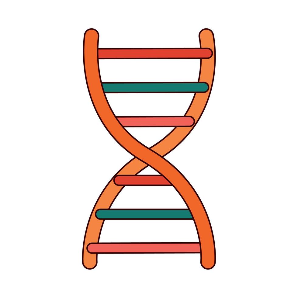 school- onderwijs dna wetenschap molecuul lijn en vullen stijl icoon vector