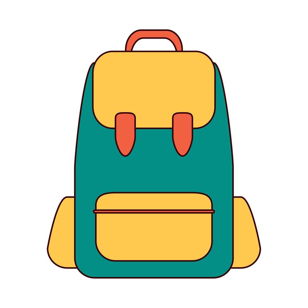 school- onderwijs rugzak uitrusting lijn en vullen stijl icoon vector