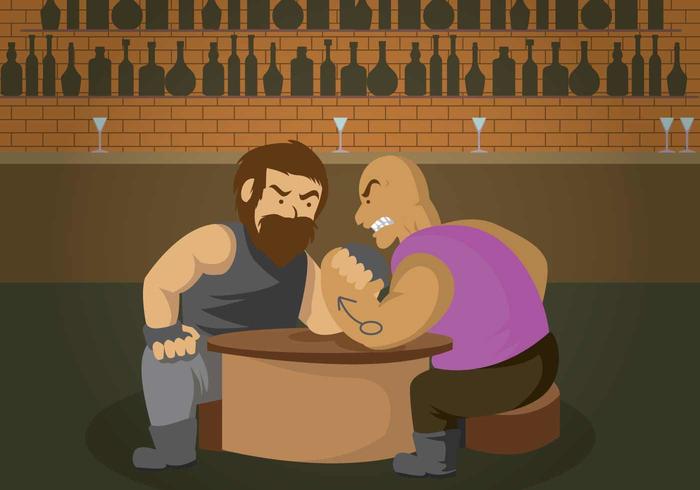 Gratis Arm Wrestling Illustratie vector