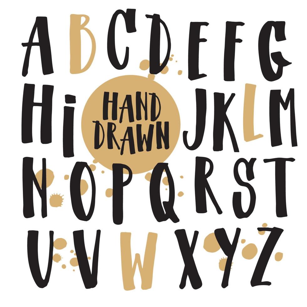 hand- getrokken reeks van type belettering reeks vector