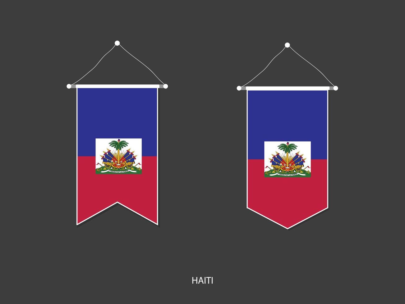 Haïti vlag in divers vorm geven aan, voetbal vlag wimpel vector ,vector illustratie.