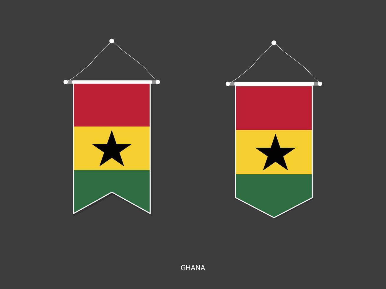 Ghana vlag in divers vorm geven aan, voetbal vlag wimpel vector ,vector illustratie.