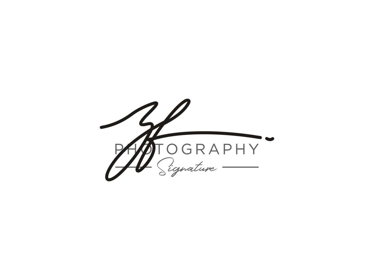 brief zf handtekening logo sjabloon vector