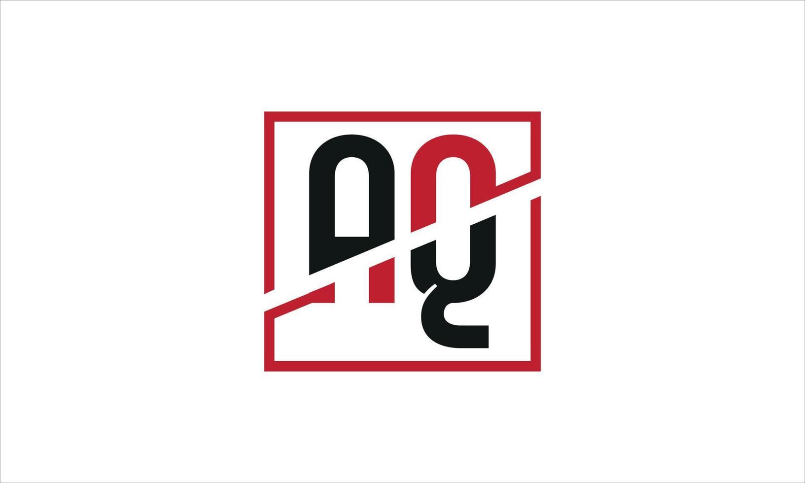 aq logo ontwerp. eerste aq brief logo monogram ontwerp in zwart en rood kleur met plein vorm geven aan. pro vector