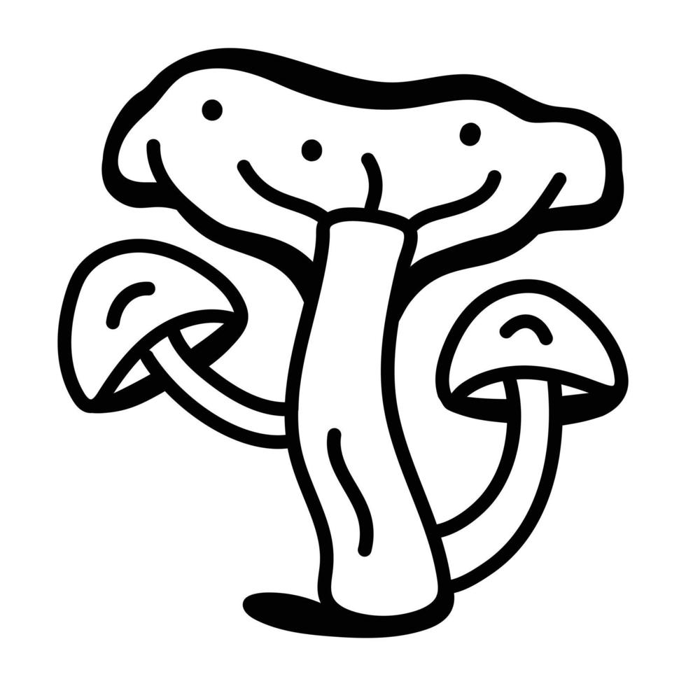 een bewerkbare schets icoon van champignons vector
