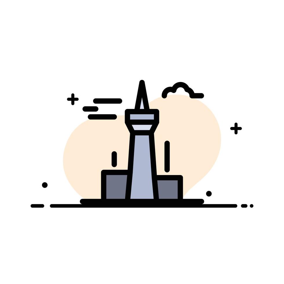 architectuur en stad gebouwen Canada toren mijlpaal bedrijf vlak lijn gevulde icoon vector banier