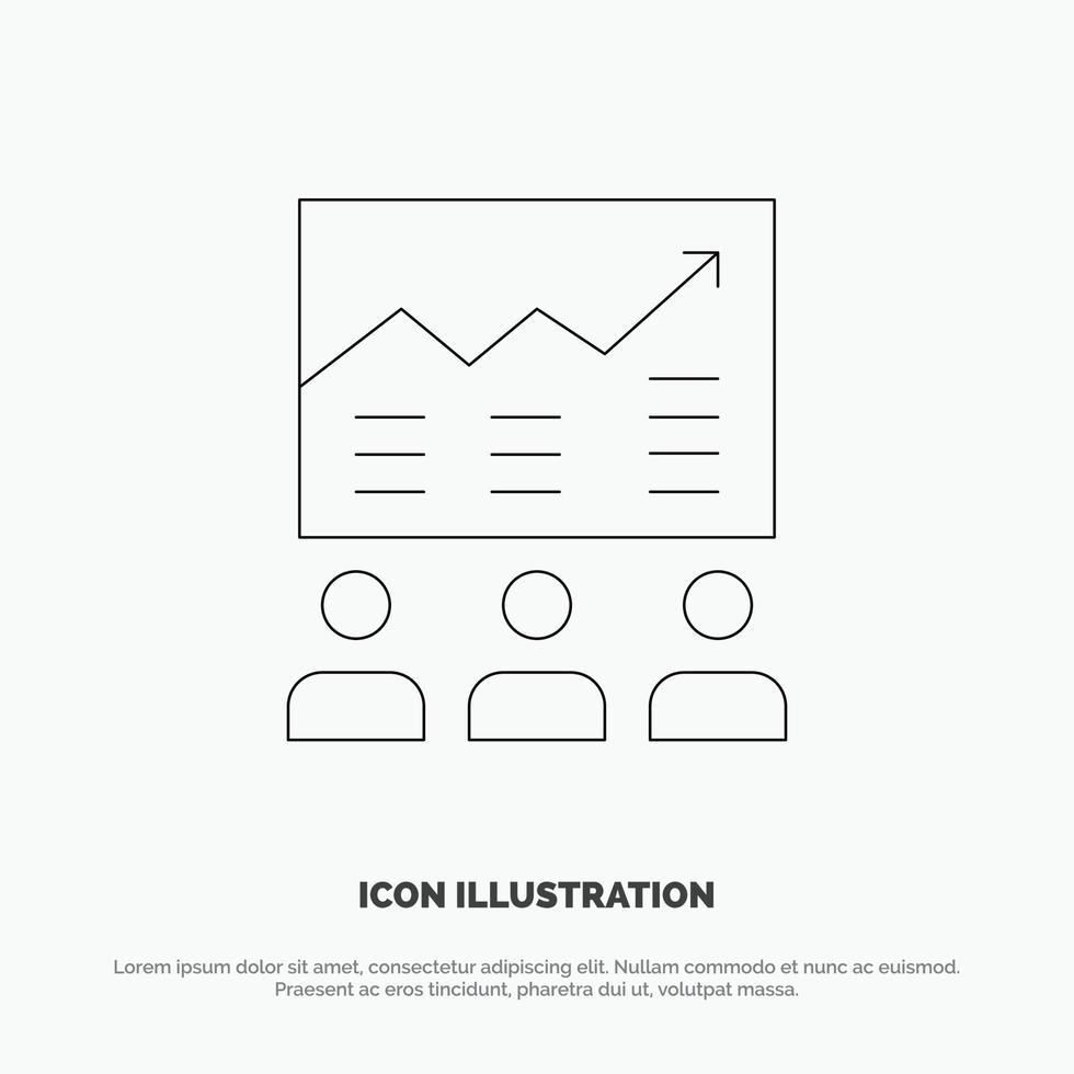 team pijl bedrijf tabel inspanningen diagram succes lijn icoon vector