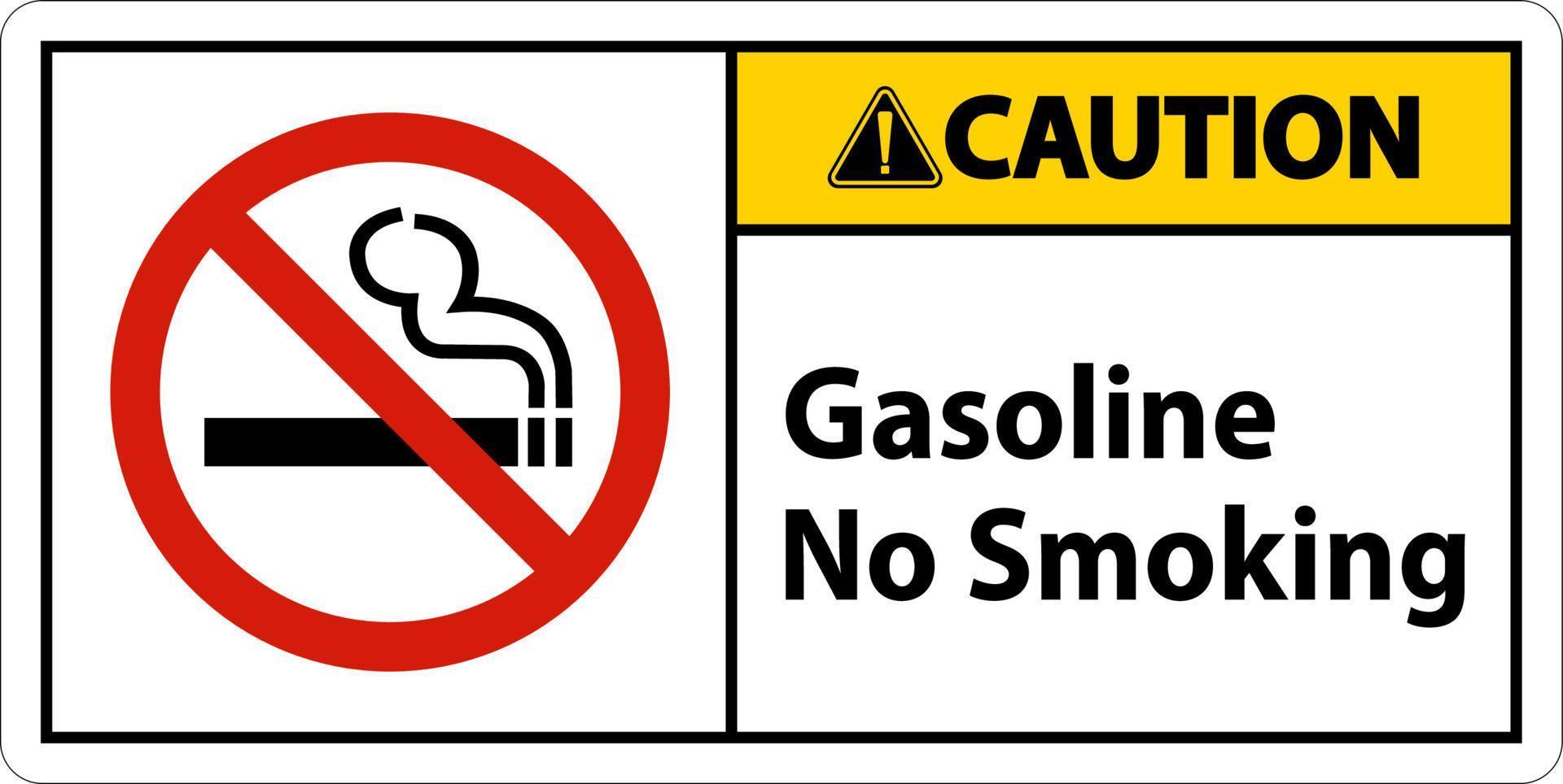 voorzichtigheid benzine Nee roken teken Aan wit achtergrond vector