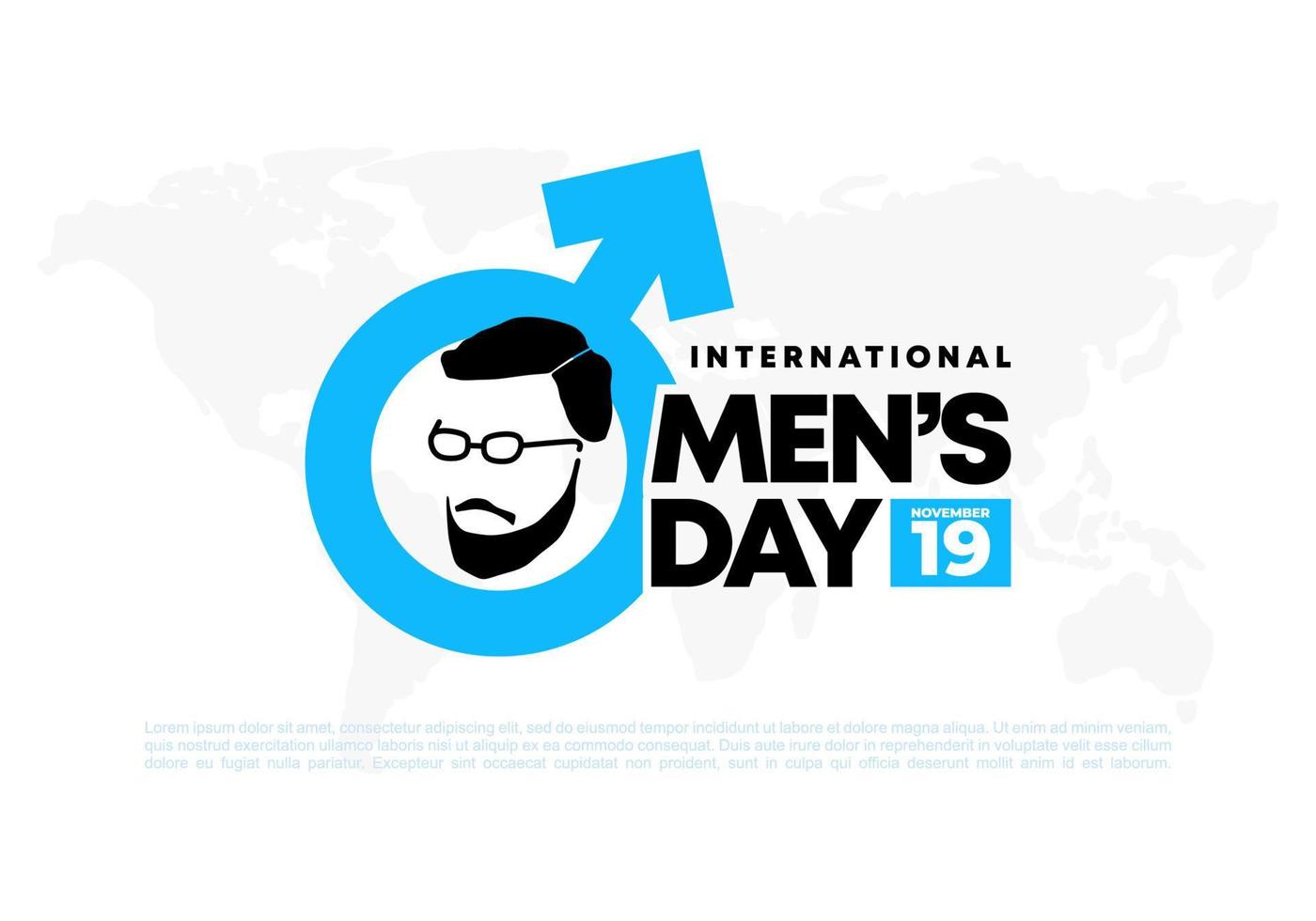 Internationale mannen dag gevierd Aan november 19. vector