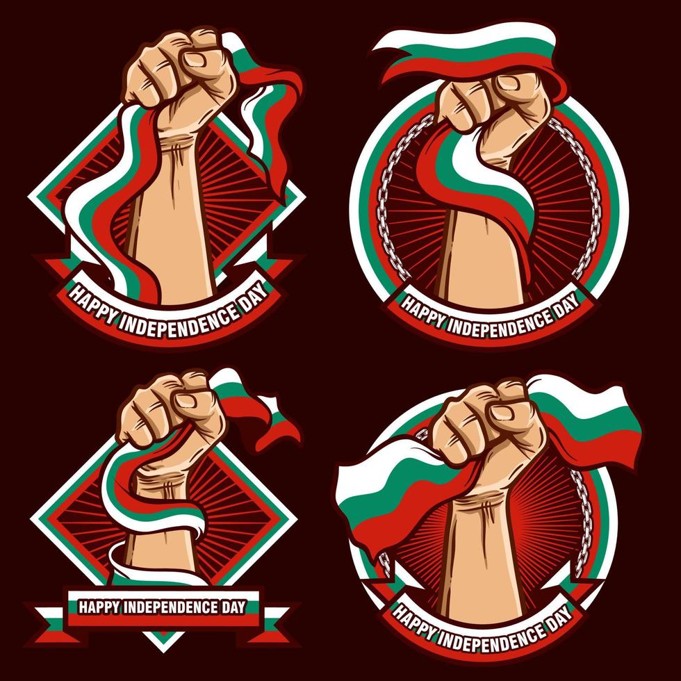 vuist handen met bulgarije vlag illustratie vector
