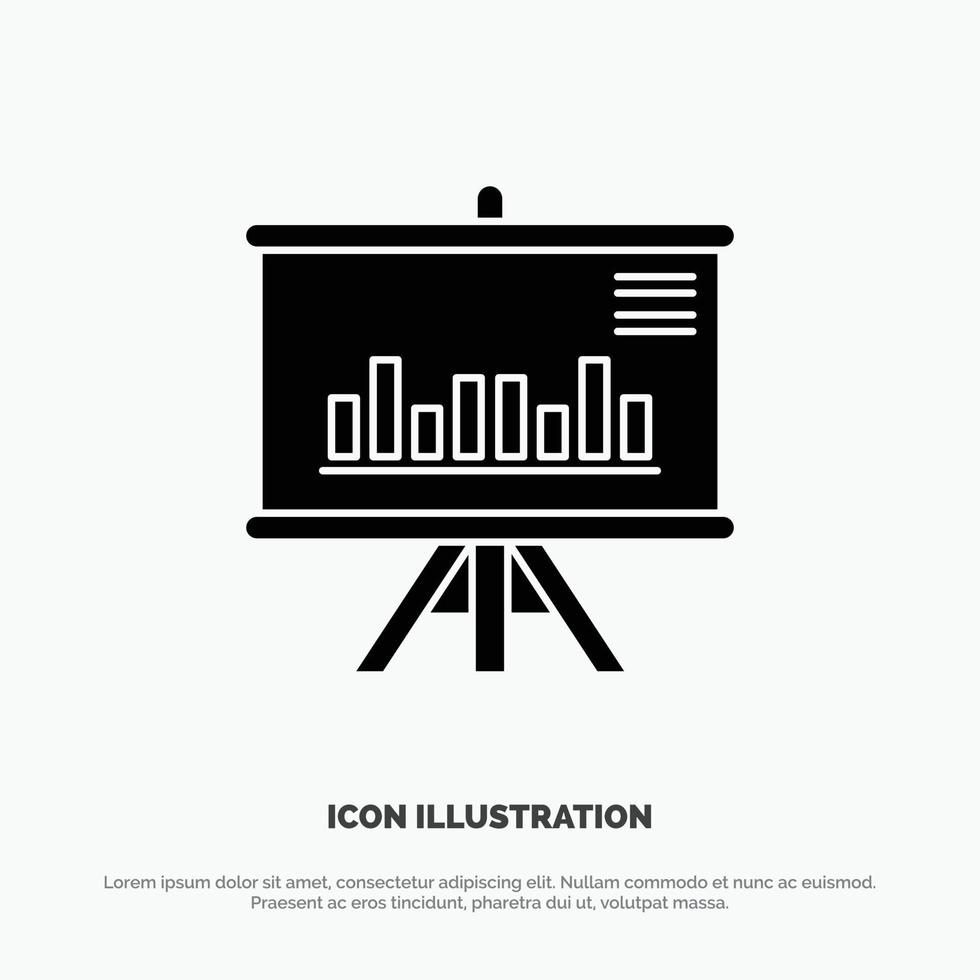 presentatie project diagram bedrijf solide glyph icoon vector