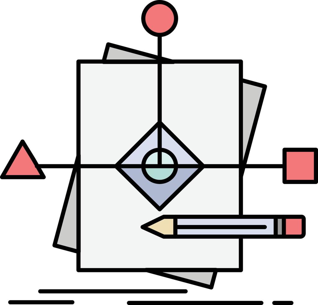 algoritme bedrijf voorspelling patroon plan vlak kleur icoon vector