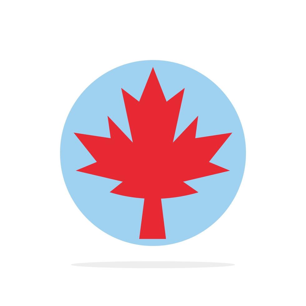 Canada blad esdoorn- abstract cirkel achtergrond vlak kleur icoon vector