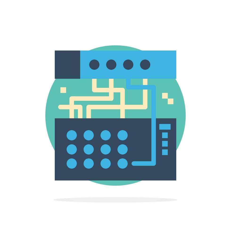 analoog verbinding apparaat module geluid abstract cirkel achtergrond vlak kleur icoon vector