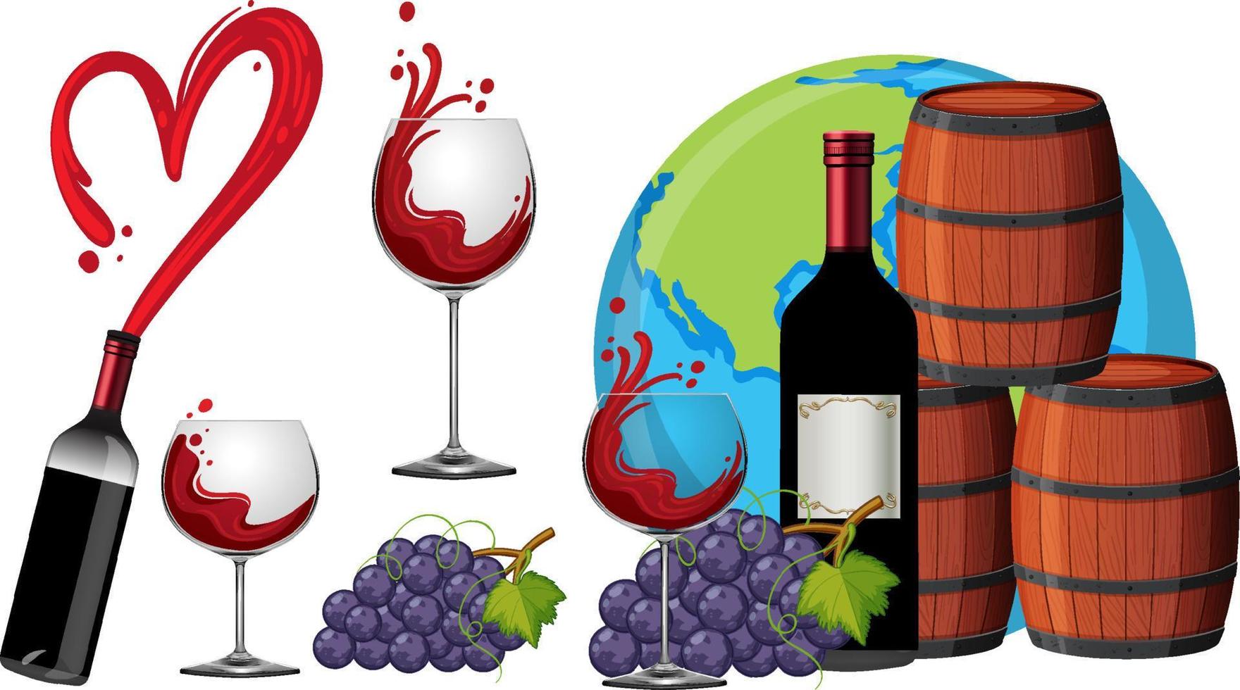 rode wijnfles en glas vector