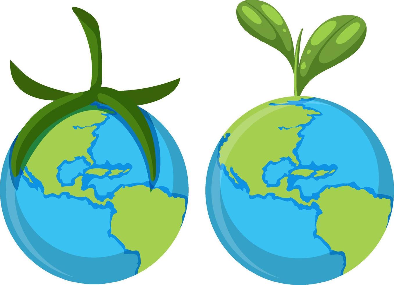 aarde planeet met plant vector