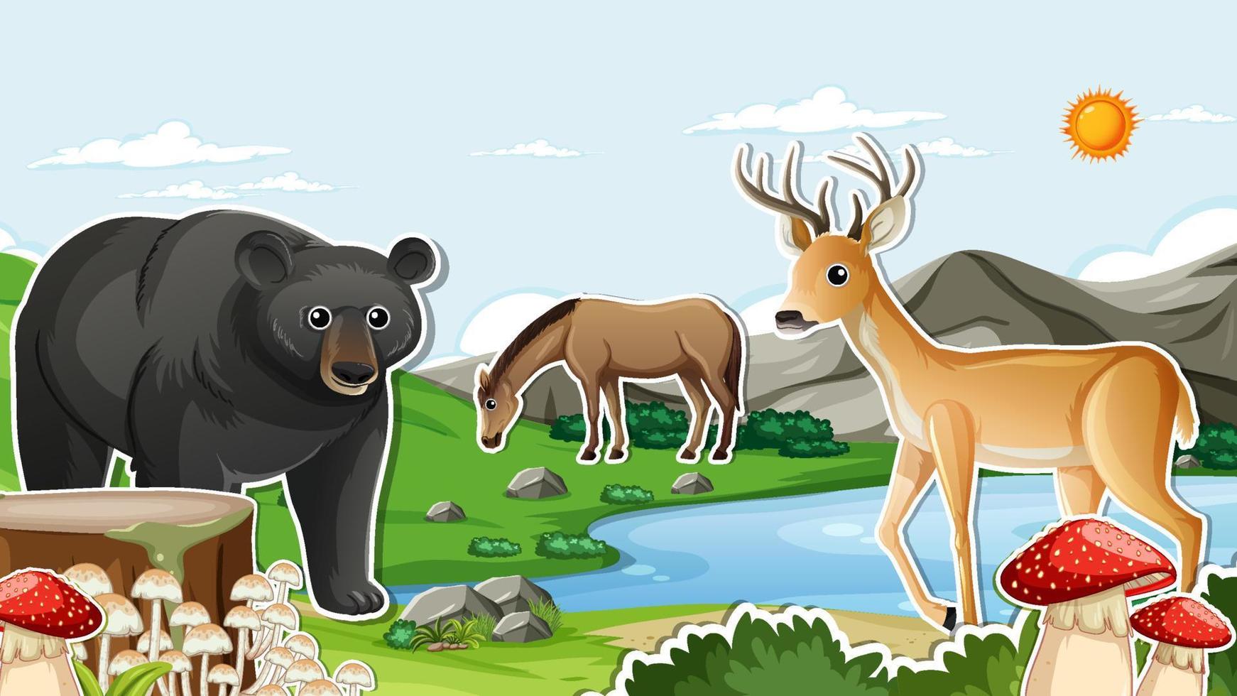 miniatuur ontwerp met wild dieren vector