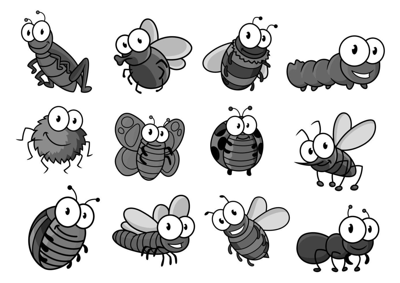 insect tekenfilm karakter voor kinderachtig ontwerp vector