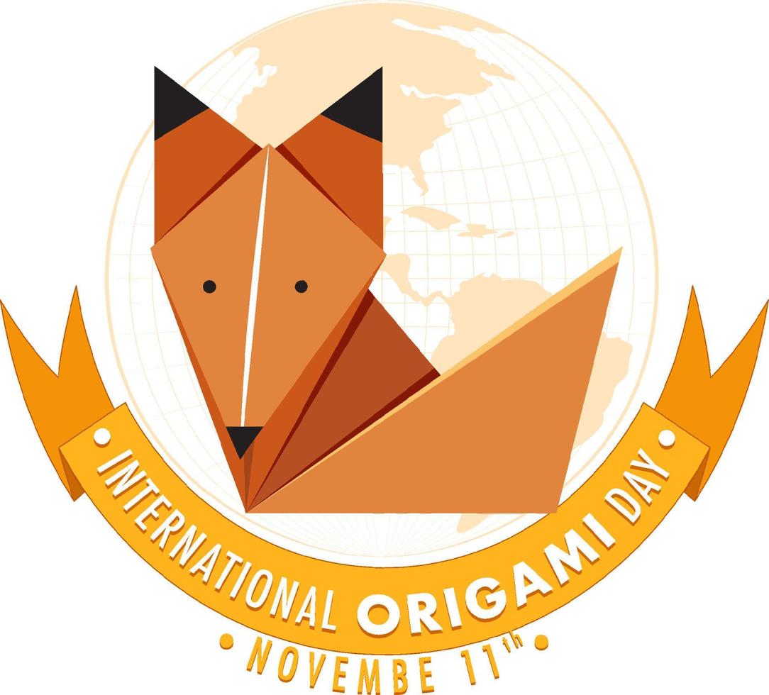 Internationale origami dag logo ontwerp vector
