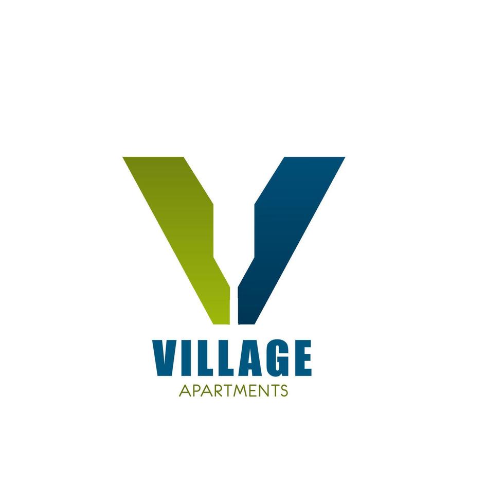 logo voor dorp appartement bedrijf vector