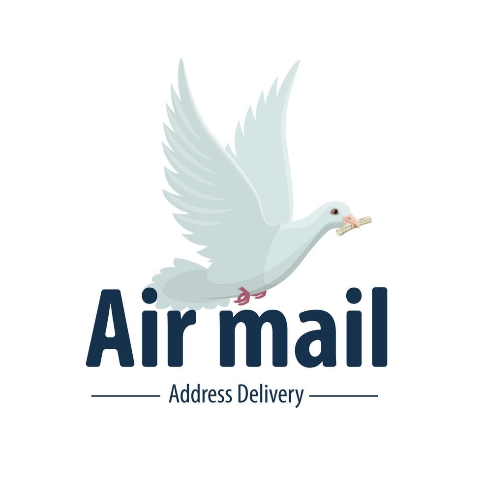 duif vogel lucht post mail levering vector icoon