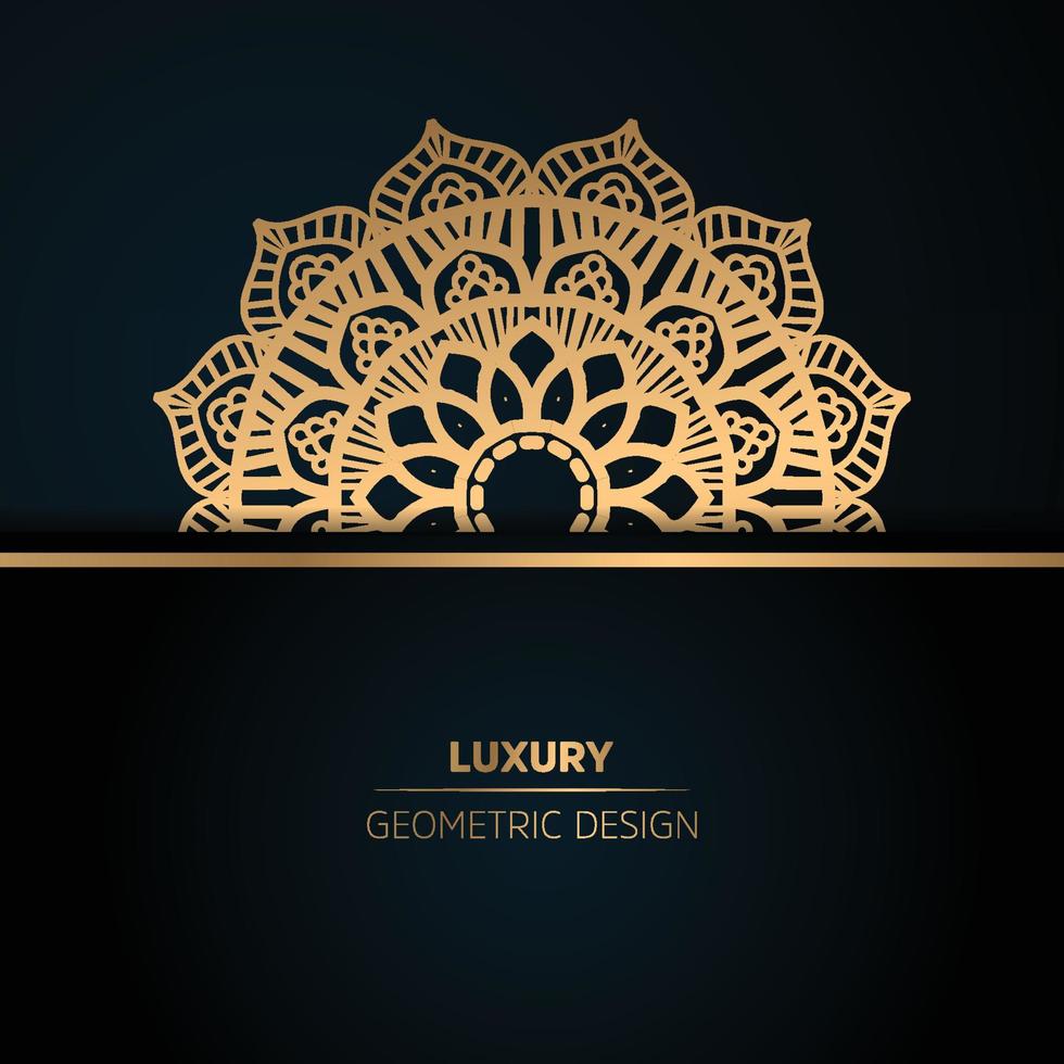 luxe mandala met zwart achtergrond vector