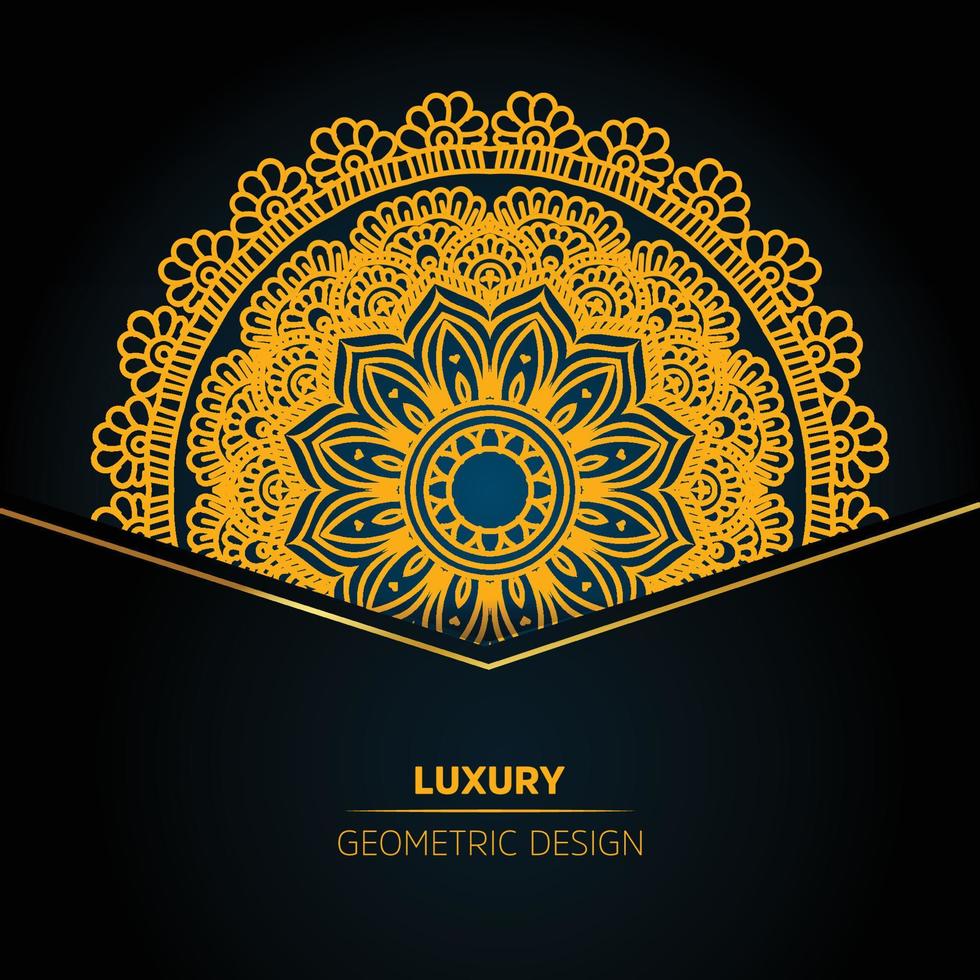 luxe mandala met zwart achtergrond vector