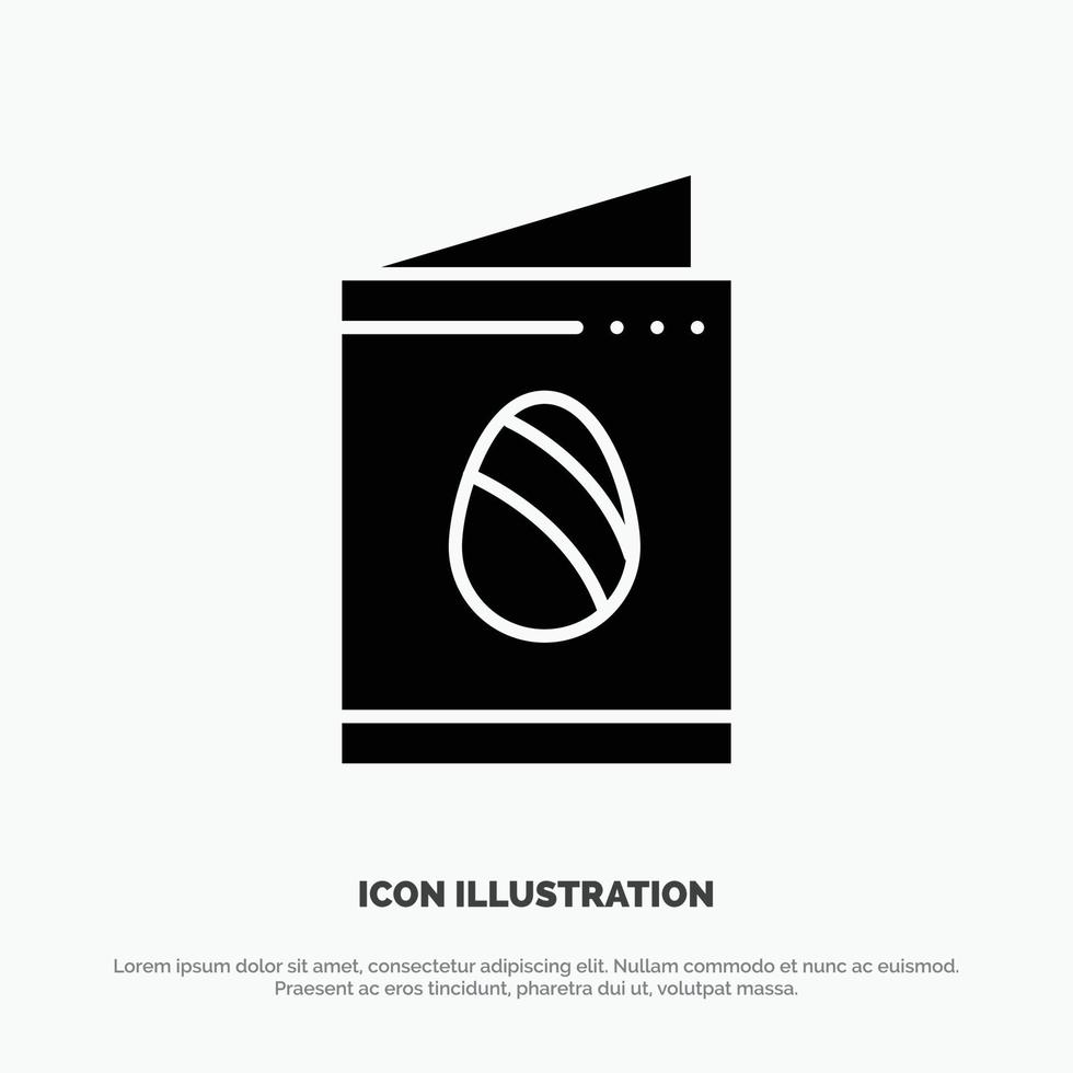 kaart ei Pasen bruiloft solide glyph icoon vector