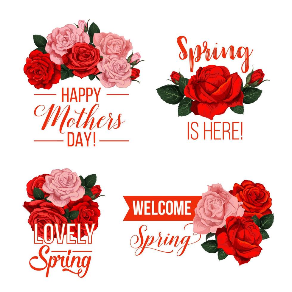 vector lente of moeder dag bloemen pictogrammen