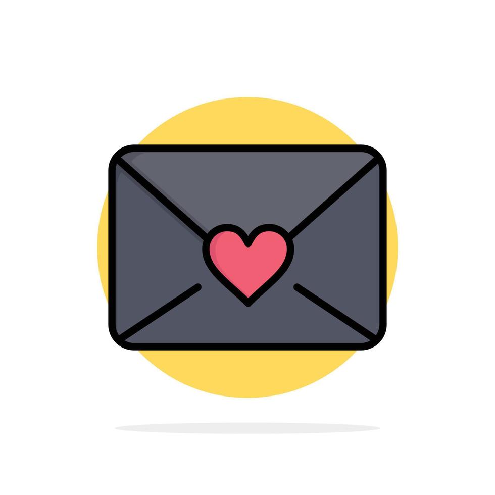 mail liefde hart abstract cirkel achtergrond vlak kleur icoon vector