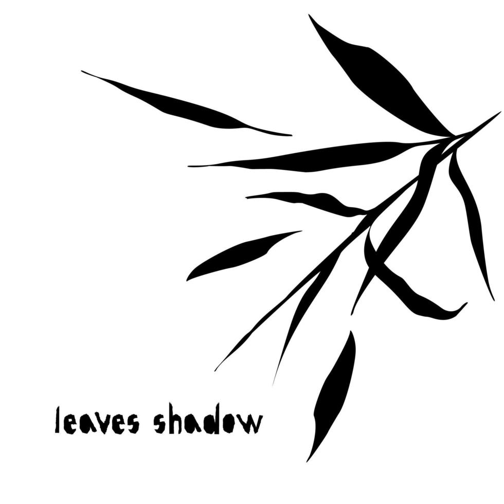 patroon met zwart bladeren silhouet schaduw geïsoleerd Aan wit achtergrond. wijnoogst kleding stof textiel, mode zomer afdrukken ontwerp vector