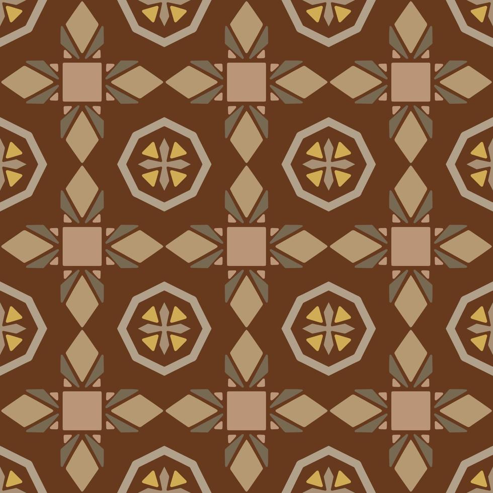 bruin meetkundig naadloos patroon met tribal vorm geven aan. patroon ontworpen in ikat, azteeks, marokkaans, Thais, luxe Arabisch stijl. ideaal voor kleding stof kledingstuk, keramiek, behang. vector tekening patroon