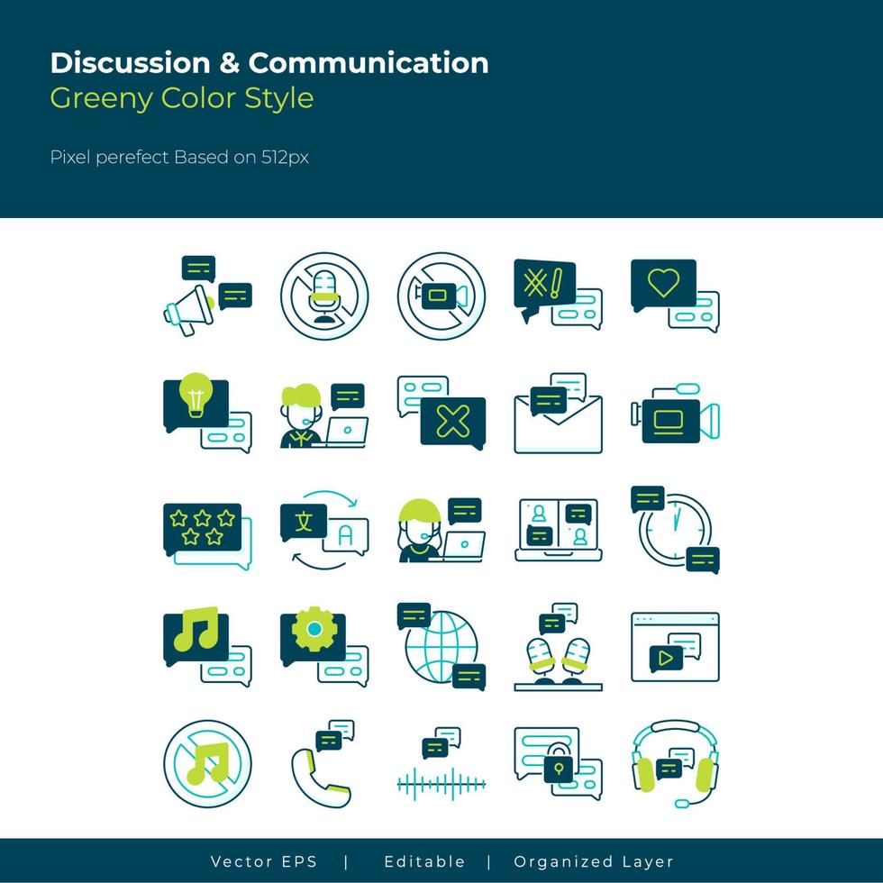 discussie en communicatie icoon reeks vector