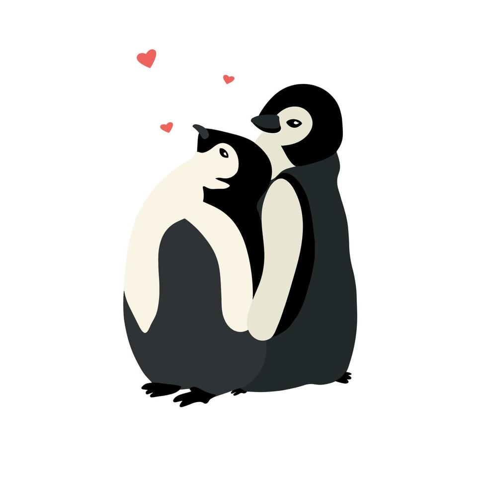 schattig pinguïns in vlak stijl. vector illustratie.