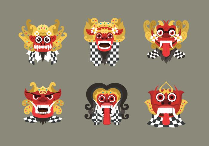 Indonesisch Balinese Culturele Barong Masker vector