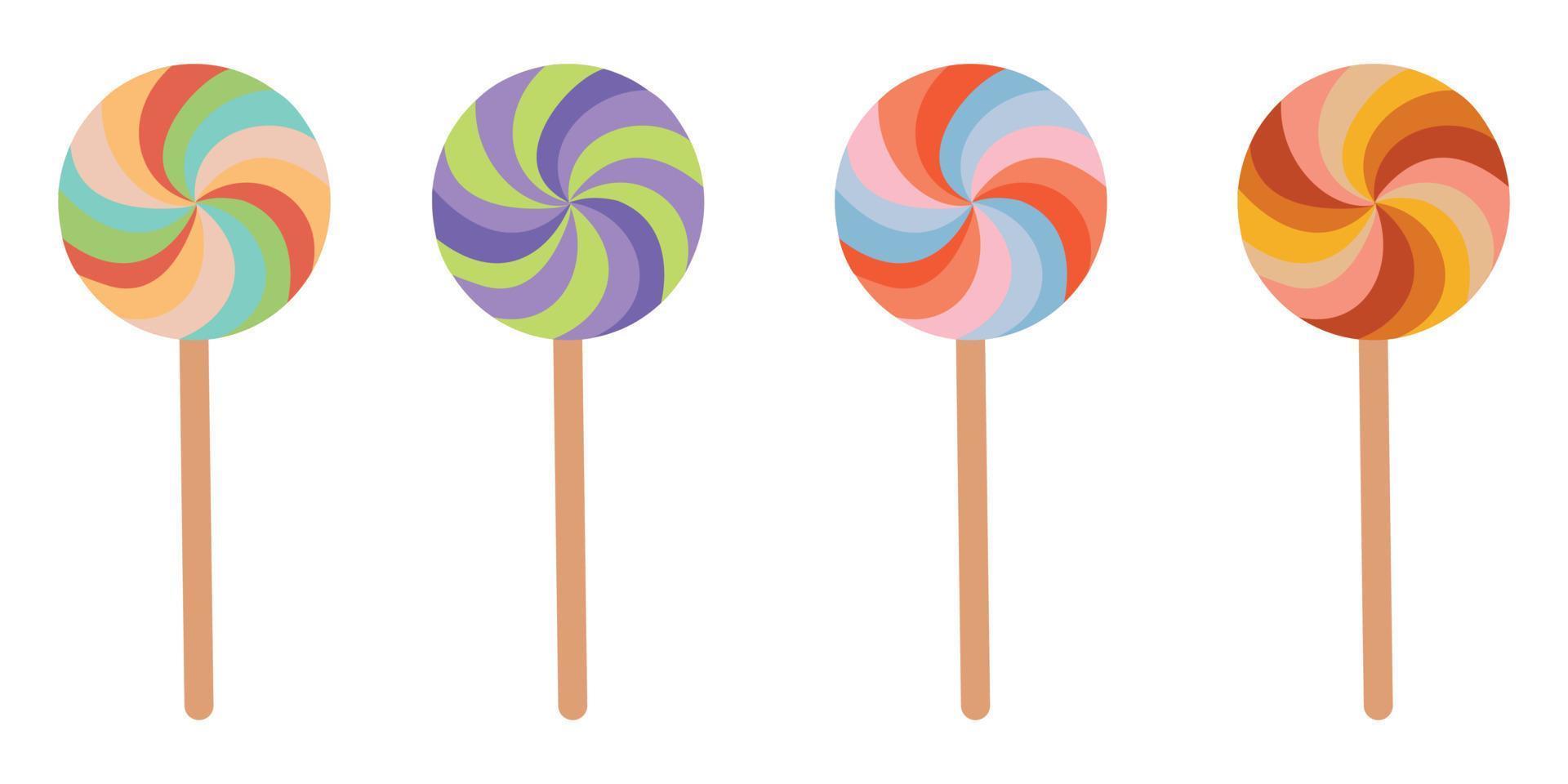 reeks van veelkleurig kleurrijk lolly. . vector illustratie in een vlak stijl