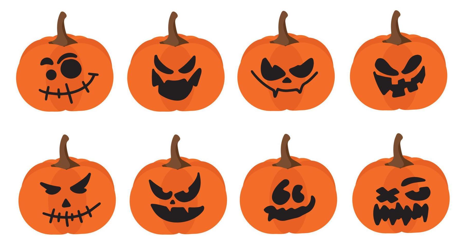 de hoofd symbool van de vakantie gelukkig halloween. oranje pompoen met een wandeltocht voor uw ontwerp voor de halloween vakantie. vorige illustratie vector