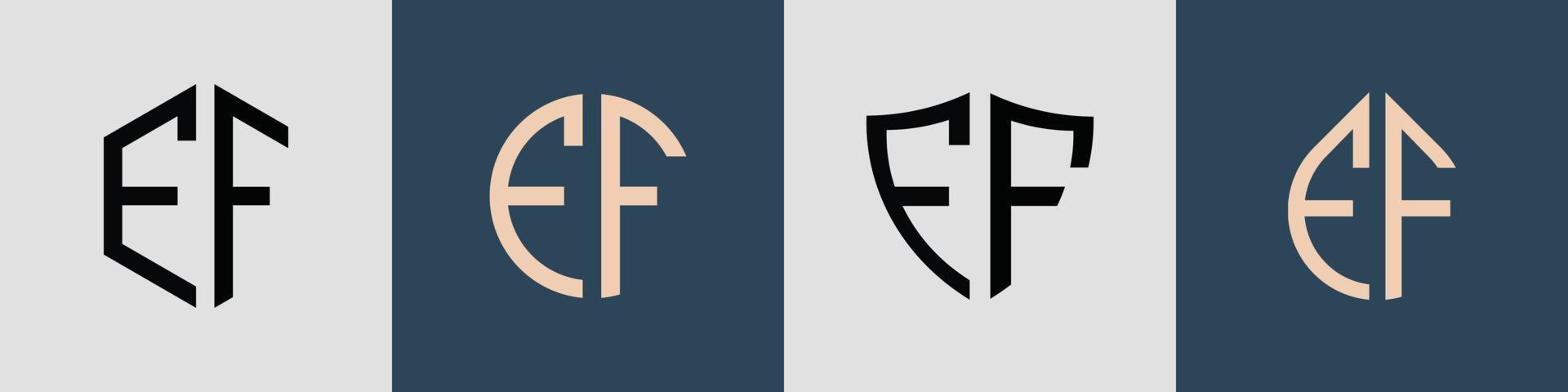creatief gemakkelijk eerste brieven ff logo ontwerpen bundel. vector