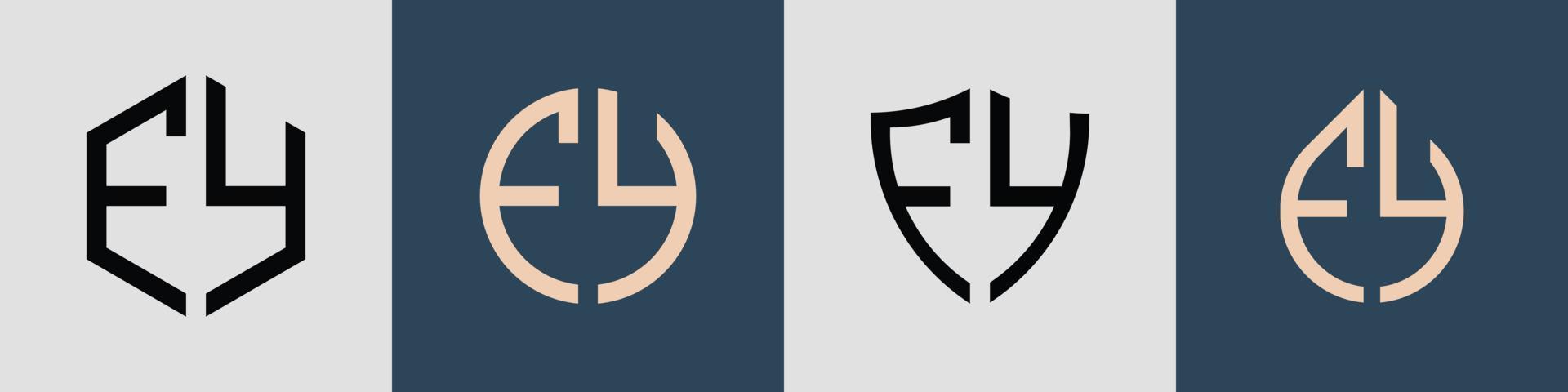 creatief gemakkelijk eerste brieven fy logo ontwerpen bundel. vector