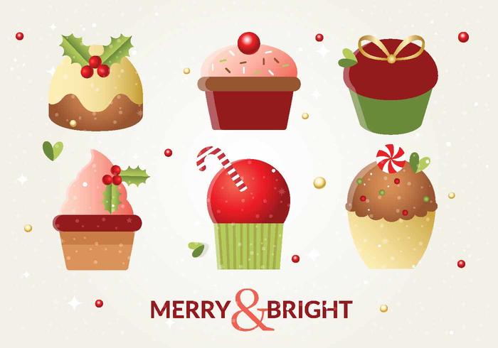 Gratis Vector Kerstcakes