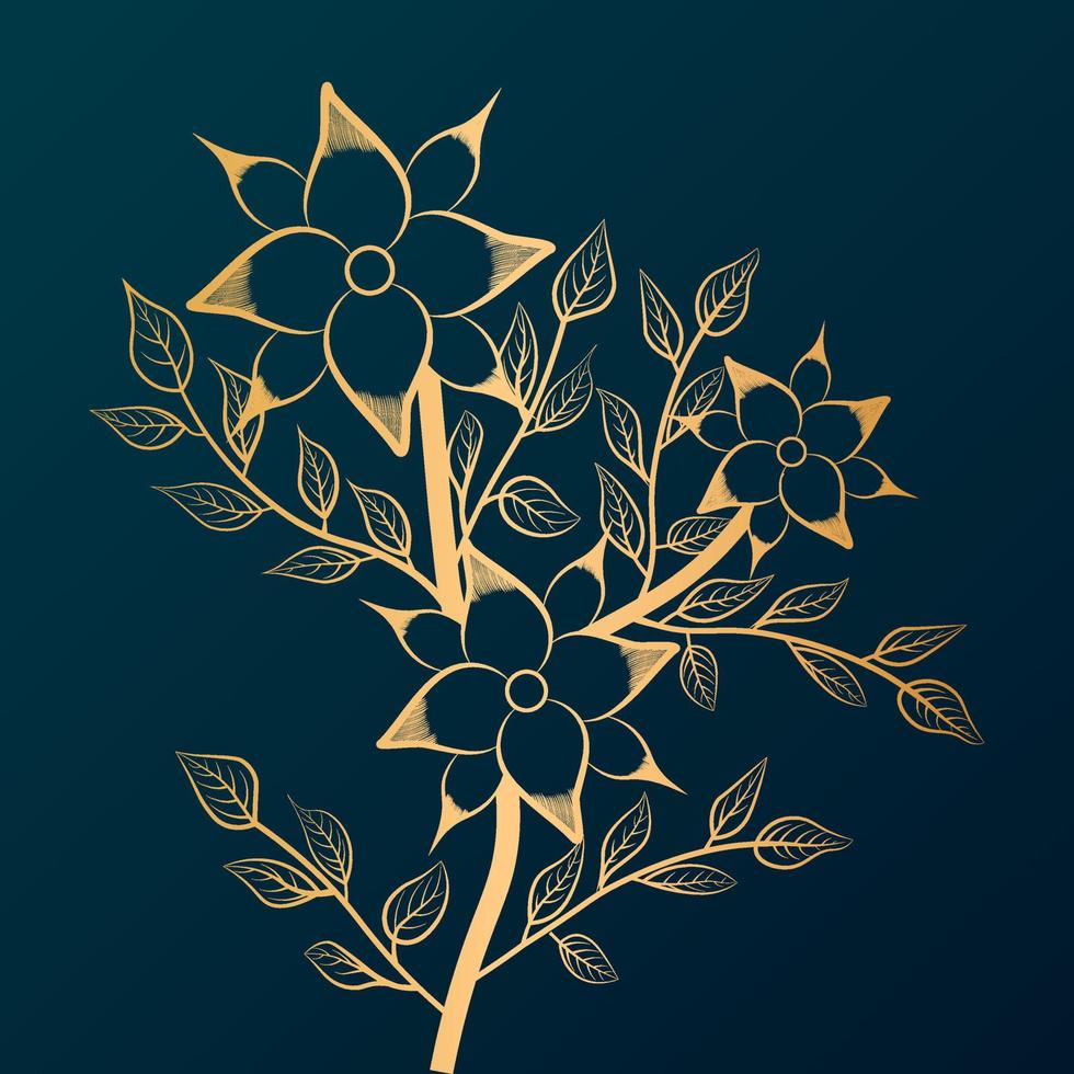 bloem sieraad ontwerpelement, hand getrokken bloemen vector set, bloemen schets vectorillustratie, botanische set, blad element, naadloze bloemmotief, vintage achtergrond