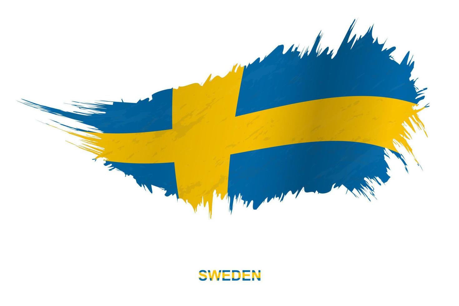 vlag van Zweden in grunge stijl met golvend effect. vector