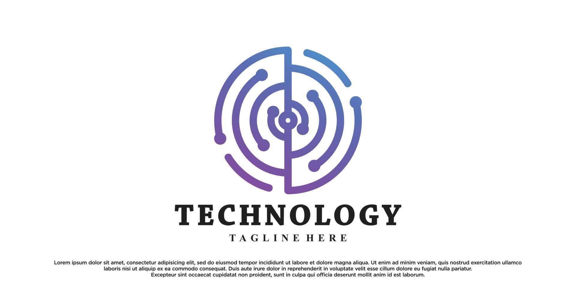 abstract tecnology logo ontwerp met creatief concept premie vector