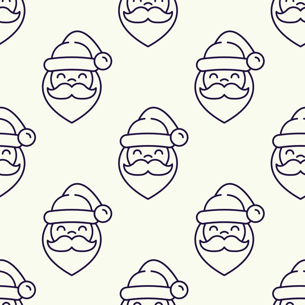 Kerstmis en nieuw jaar concept. gemakkelijk patroon van de kerstman claus Aan licht beige achtergrond. perfect voor web plaatsen, wikkels, geschenkdozen, ansichtkaarten vector